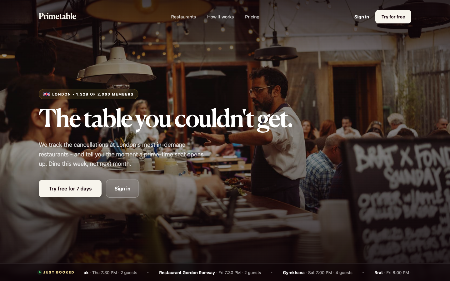 Primetable - Primetable homepage