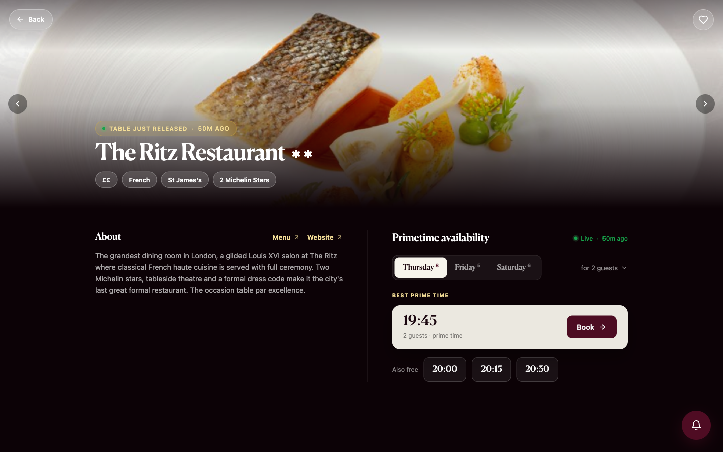 Primetable - Restaurant detail